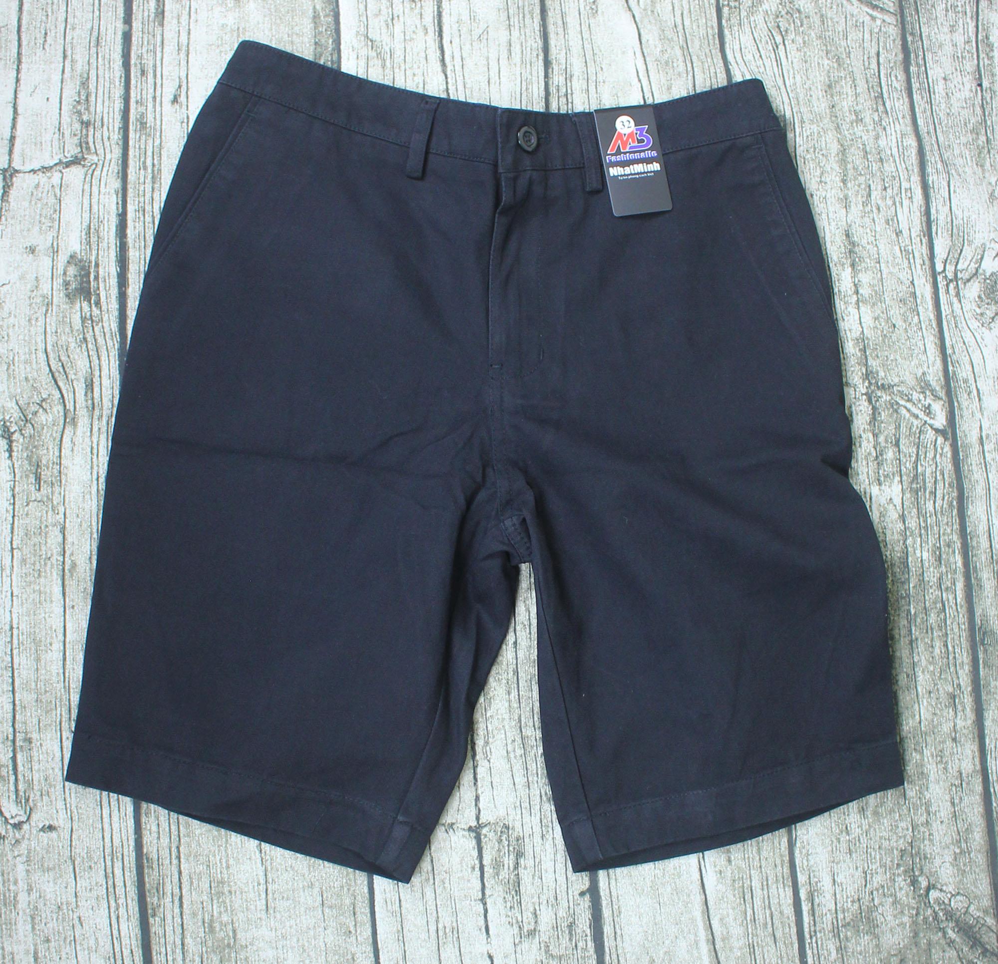 Quần ngố nam kaki thời trang màu đen