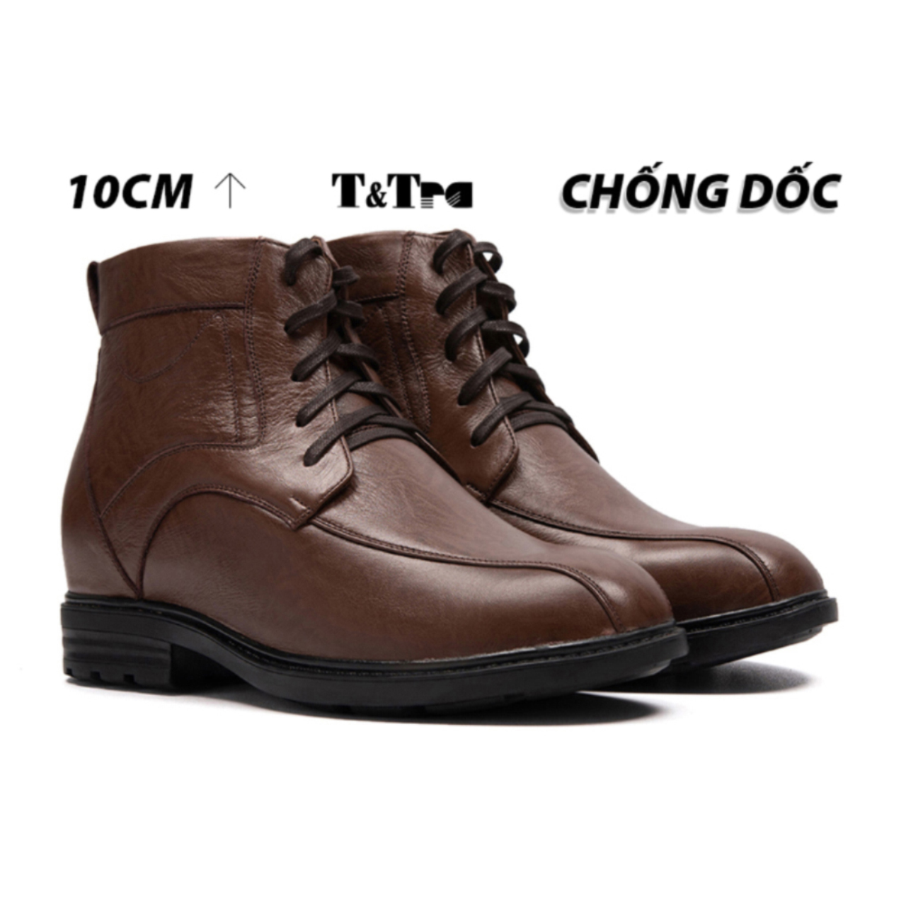 Free shipping 10cm men's sport shoes T & Tra t117 brown striped shoes
