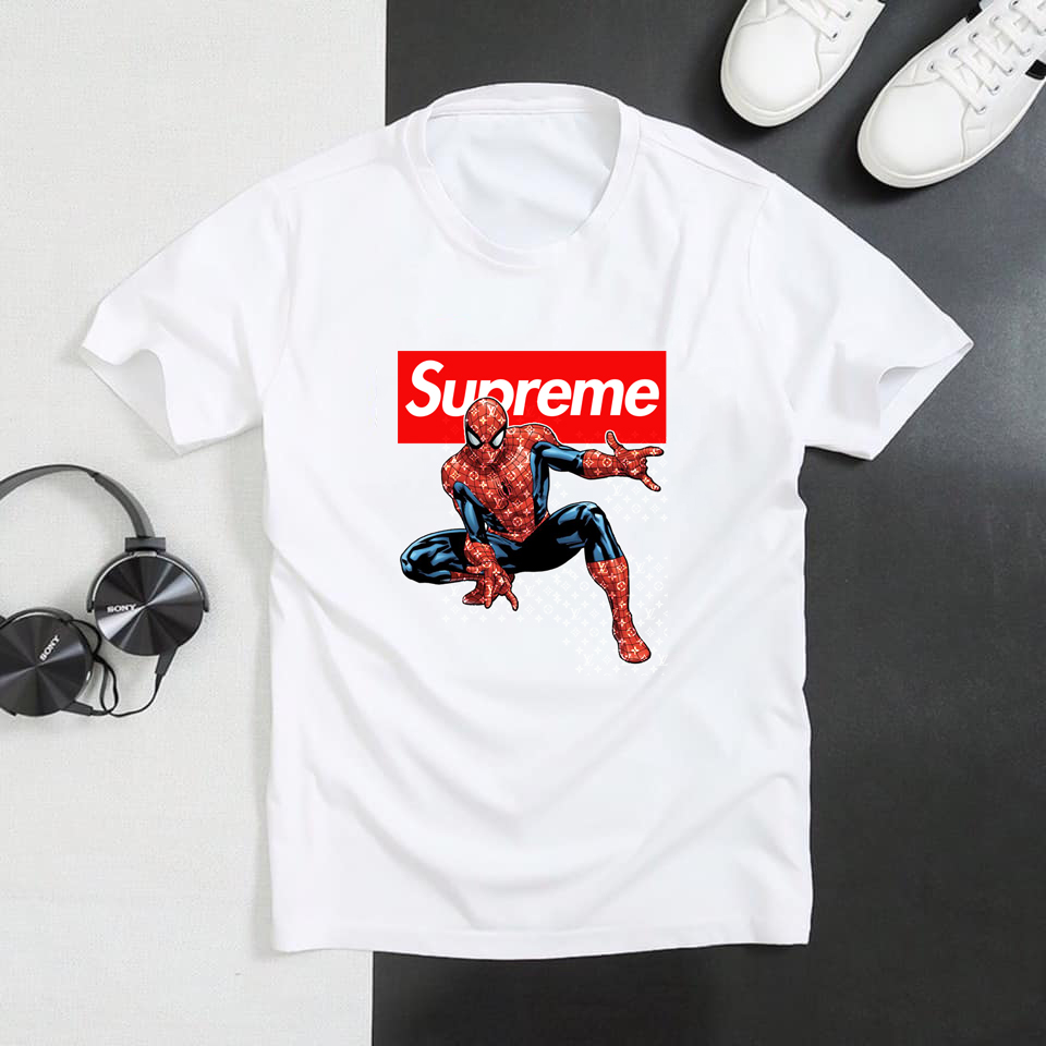 áo thun SUPREME in hình siêu anh hùng