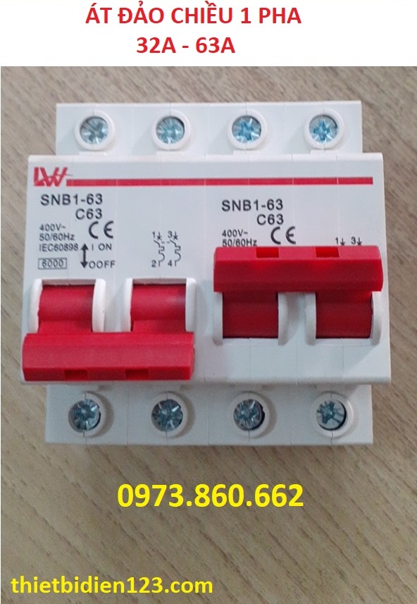Cầu dao đảo chiều ATOMAT 1 pha 32A 63Am Aptomat  đảo chiều 2 nguồn điện