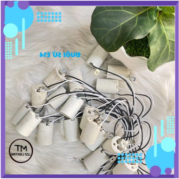 Đuôi đèn sứ E14 đui sứ có dây
