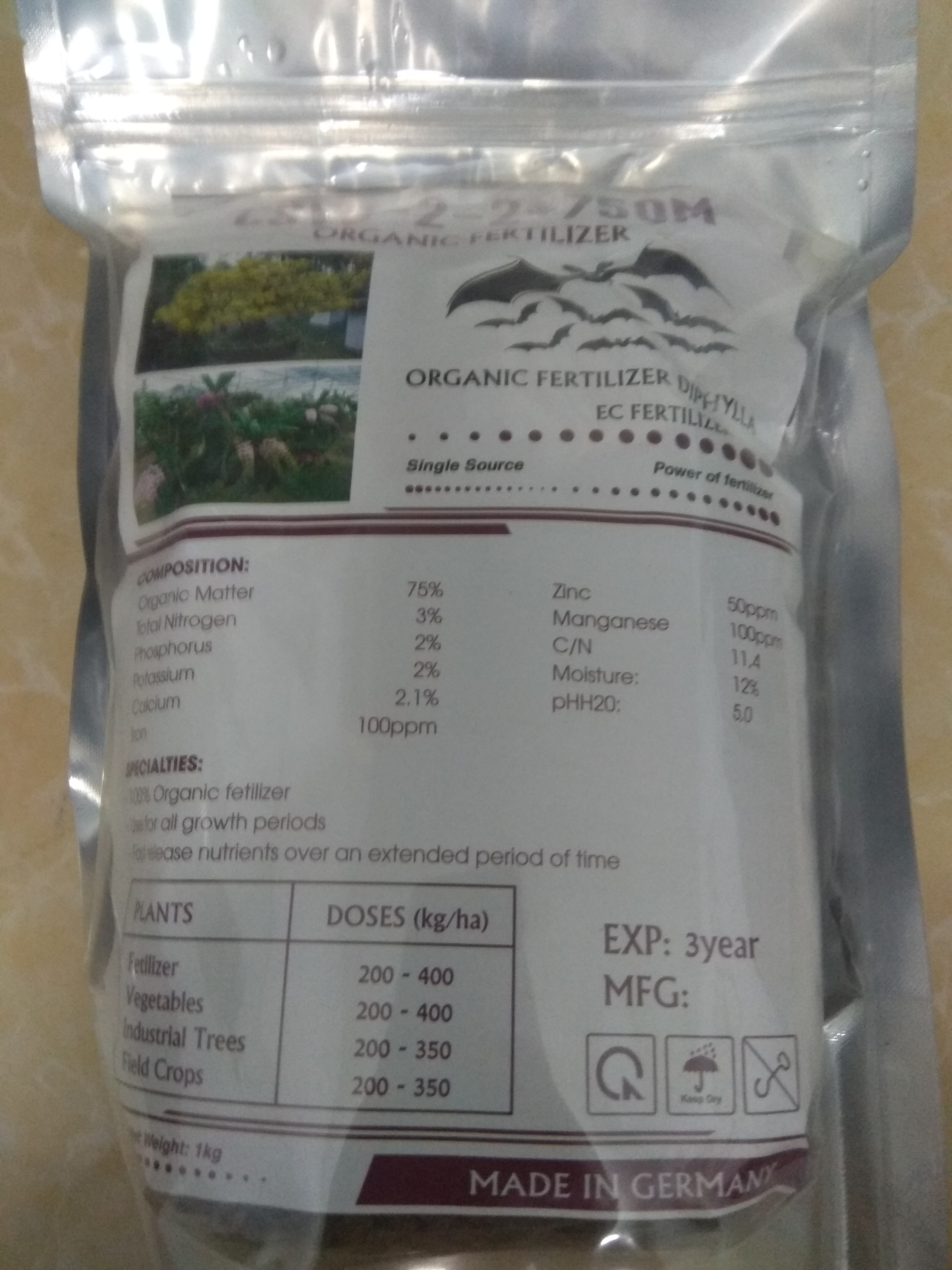 PHÂN DƠI NGUYÊN CHẤT NHẬP KHẨU - 1KG