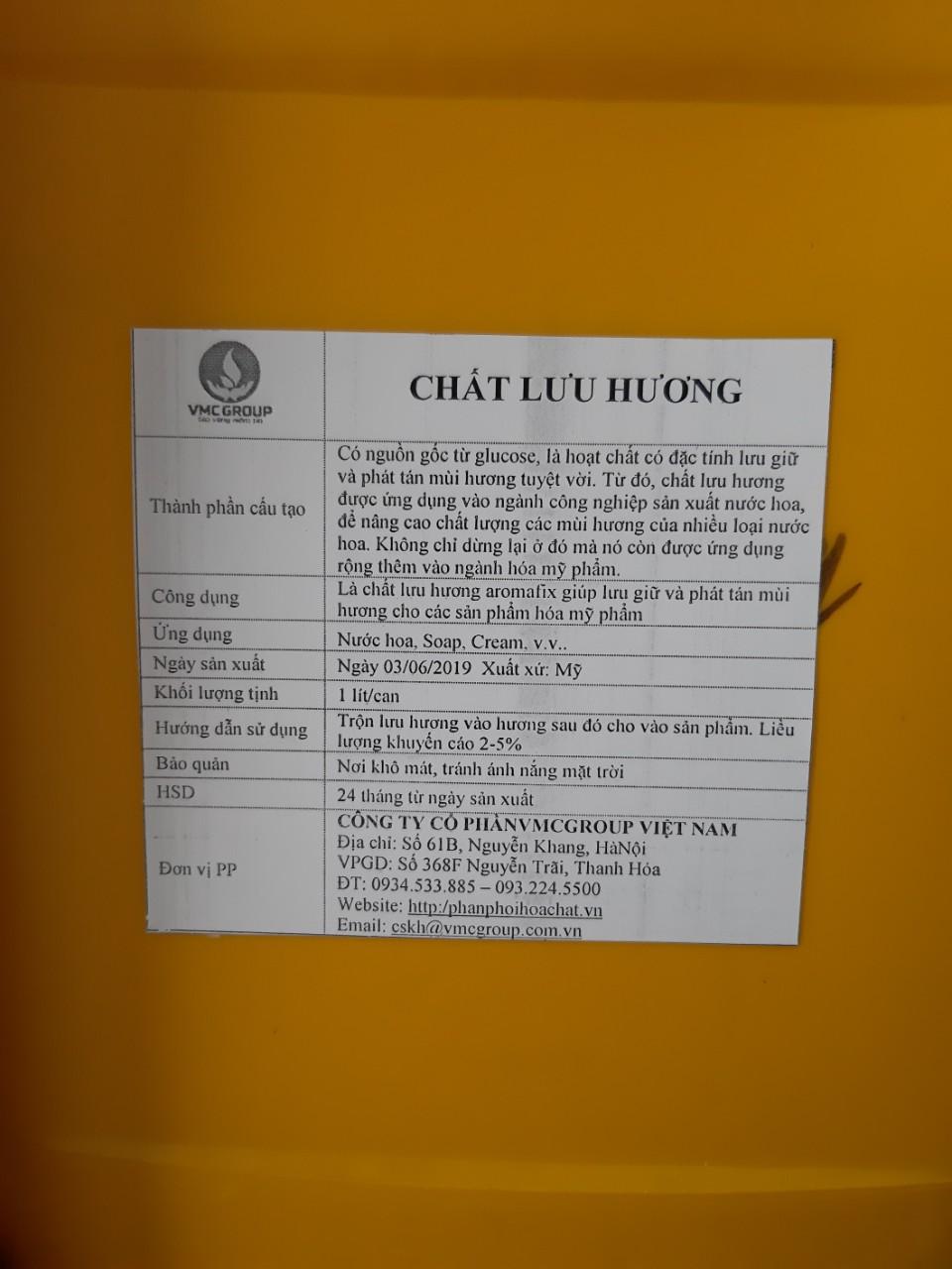 Mua 1KG CHẤT LƯU HƯƠNG VMC ( DẠNG LỎNG) - LƯU GIỮ VÀ PHÁT TÁN MÙI HƯƠNG