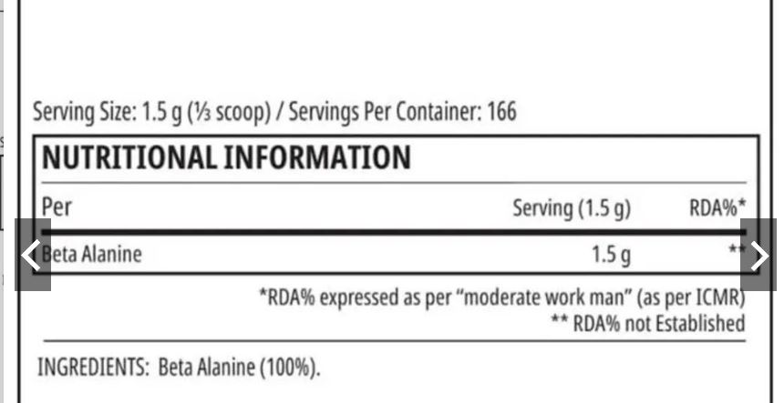 Myprotein - Tăng sức mạnh - Beta Alanine - 250g