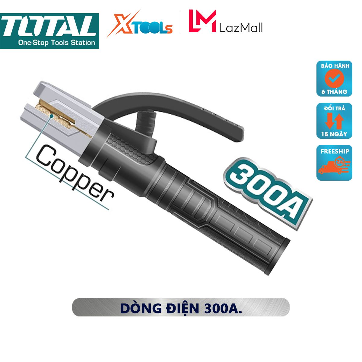 Pliers welding rod total TWAH3006 nippers welding power rated current 300a, suitable use for welding machine MMA's total handle for welding electrode, used in mechanical, welding connector Iron Steel [XTools mall]
