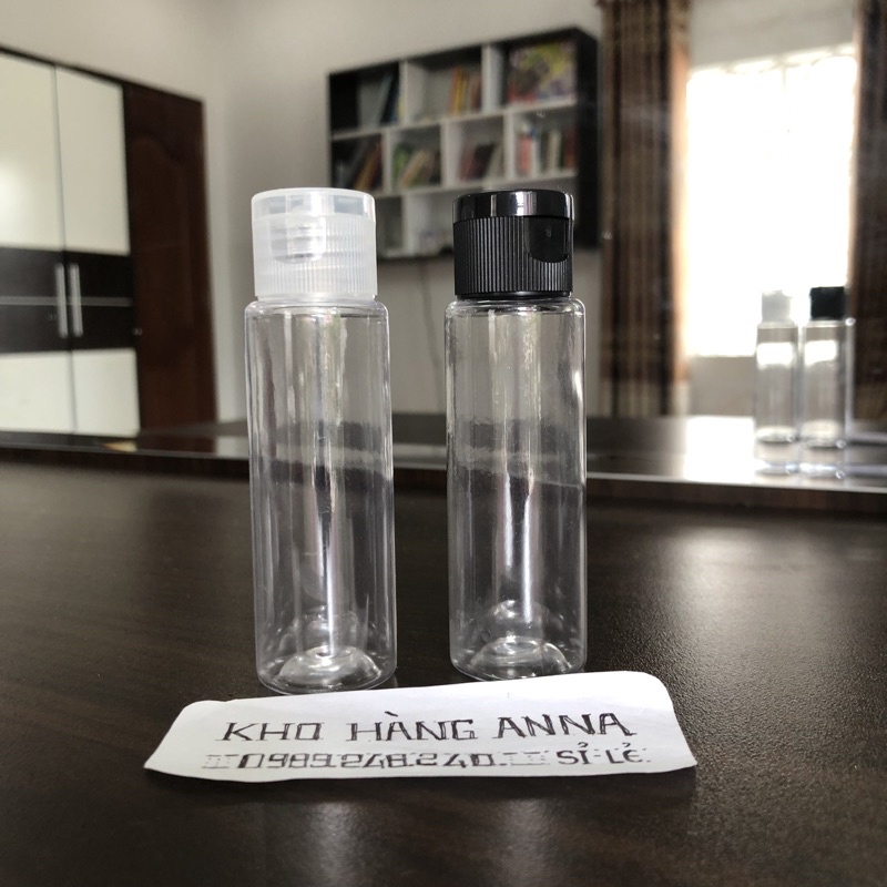 Chai nhựa nắp bật trắng trong đựng mẫu thử spa 20ml / 30ml / 50ml / 70ml / 100ml - chai lọ trong suốt chiết mỹ phẩm