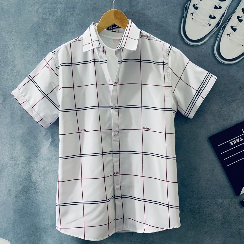 ÁO SƠ MI NAM ngắn tay Hàn Quốc Họa Tiết caro ô vuông CAO CẤP M0I34 EMEY LUXURY  Mẫu Mới Kiểu Đẹp Phong Cách Hot Trend 2023