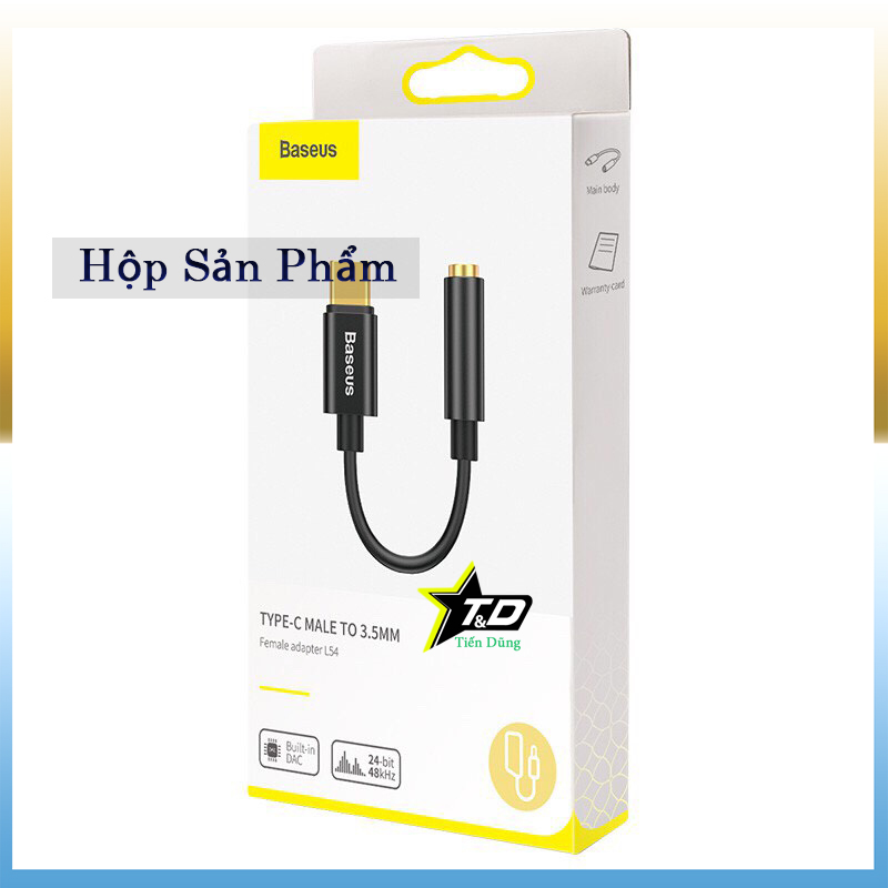 Jack chuyển đổi Type C sang cổng 3.5mm Adapter Baseus L54 -Cáp chuyển đổi chân type-C sang 3.5 Baseus l54 chân Type C cực tốt