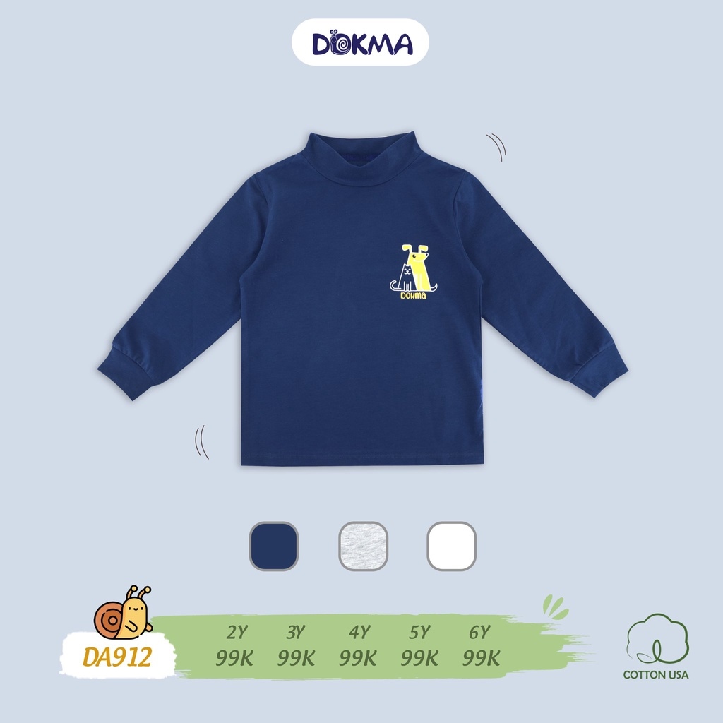 2-6Y Áo cổ 3 phân bé trai Dokma DA912
