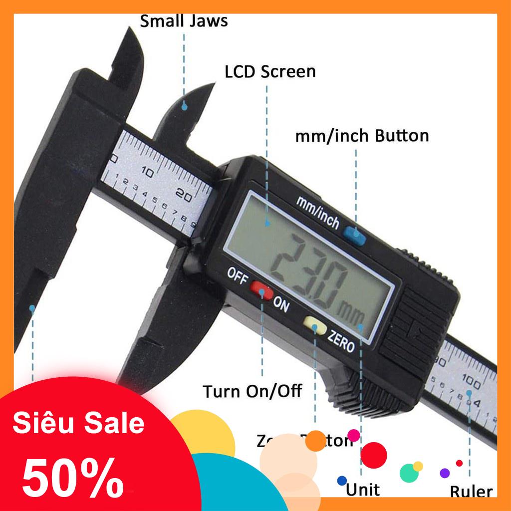 Thước kẹp điện tử💓FREESHIP💓Thước đo điện tử kỹ thuật số Vernier Caliper 150Mm đo lường kính 6232