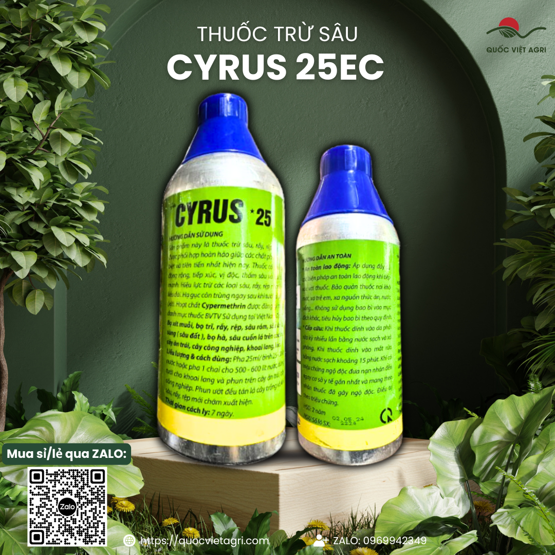 Thuốc trừ sâu CYRUS 25EC (500ml - 1L) - Cypermethrin 25%w/w CHÍNH HÃNG