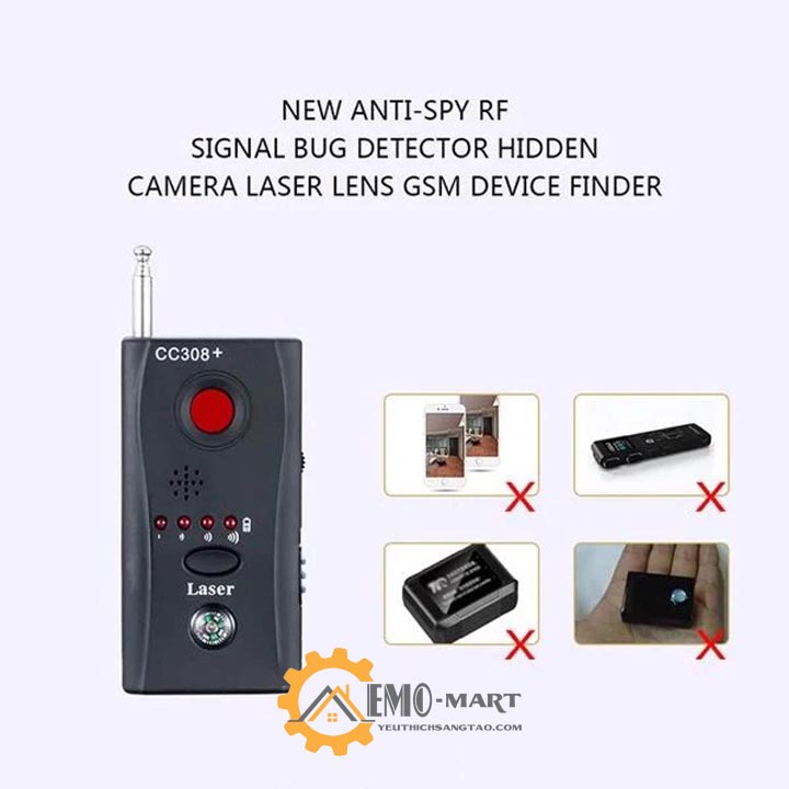 [FreeshipMAX] Máy phát hiện thiết bị nghe lén, camera ghi hình CC308+