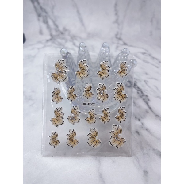 Sticker hoa nổi 5d dán móng tay moon nail