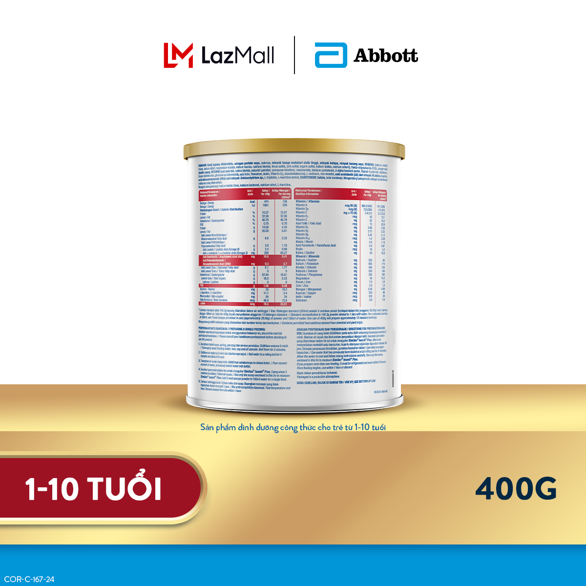 Lon Sữa bột Similac Isomil Plus 400g
