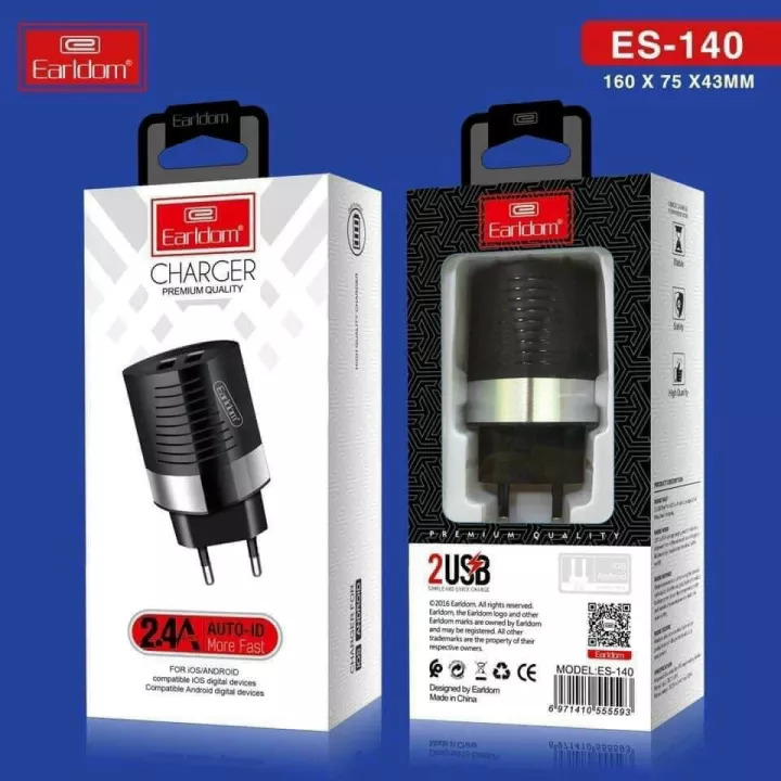 [Chính Hãng] Bộ sạc Iphone ES-140 sạc nhanh 2.4A 2 cổng USB