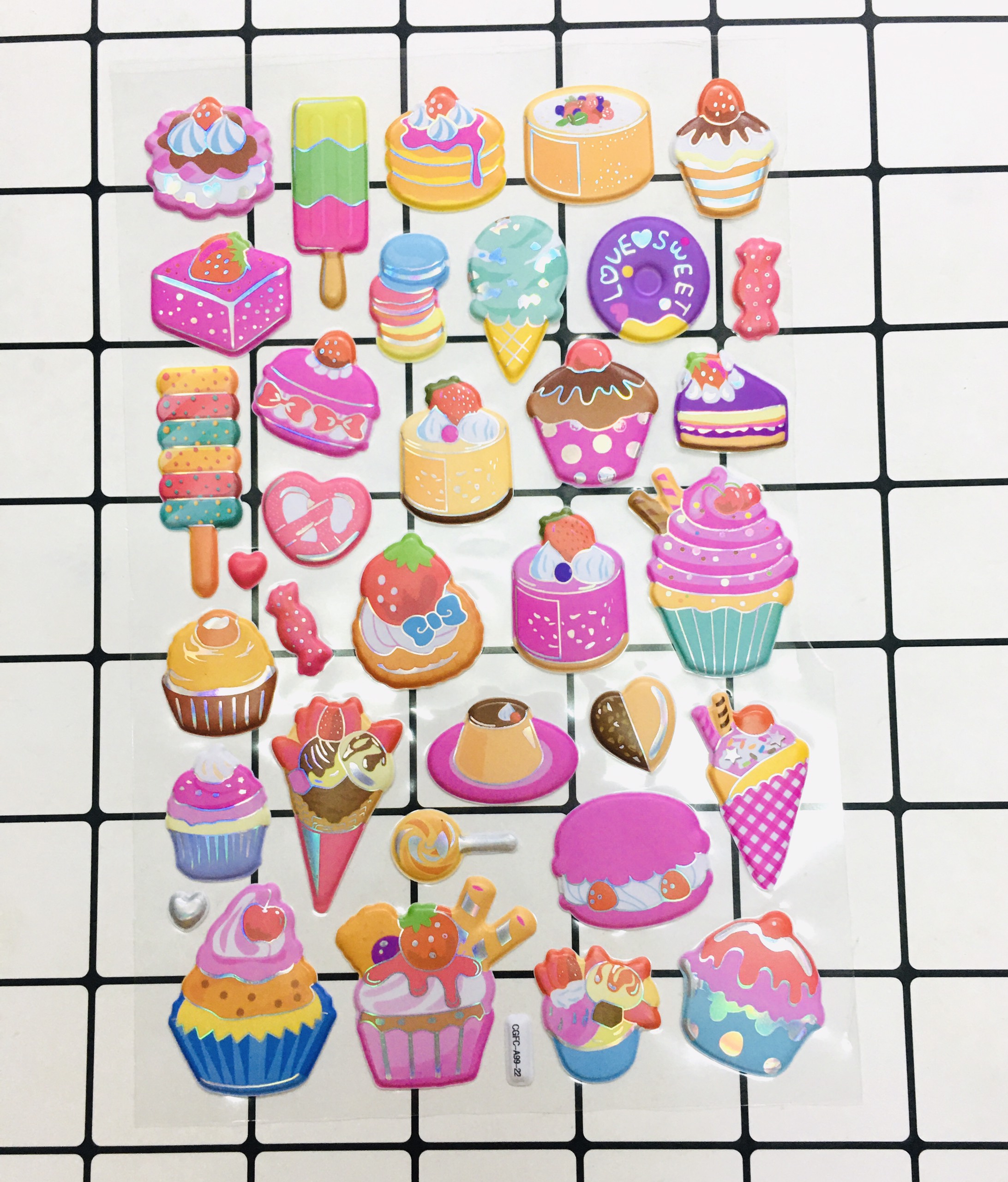 Bảng Sticker hình dán nổi 3D lấp lánh