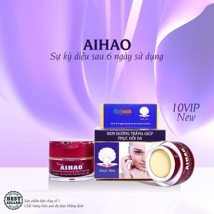 Kem AIHAO Dưỡng Trắng Giúp Phục Hồi Da (10 VIP - hộp 22gam)