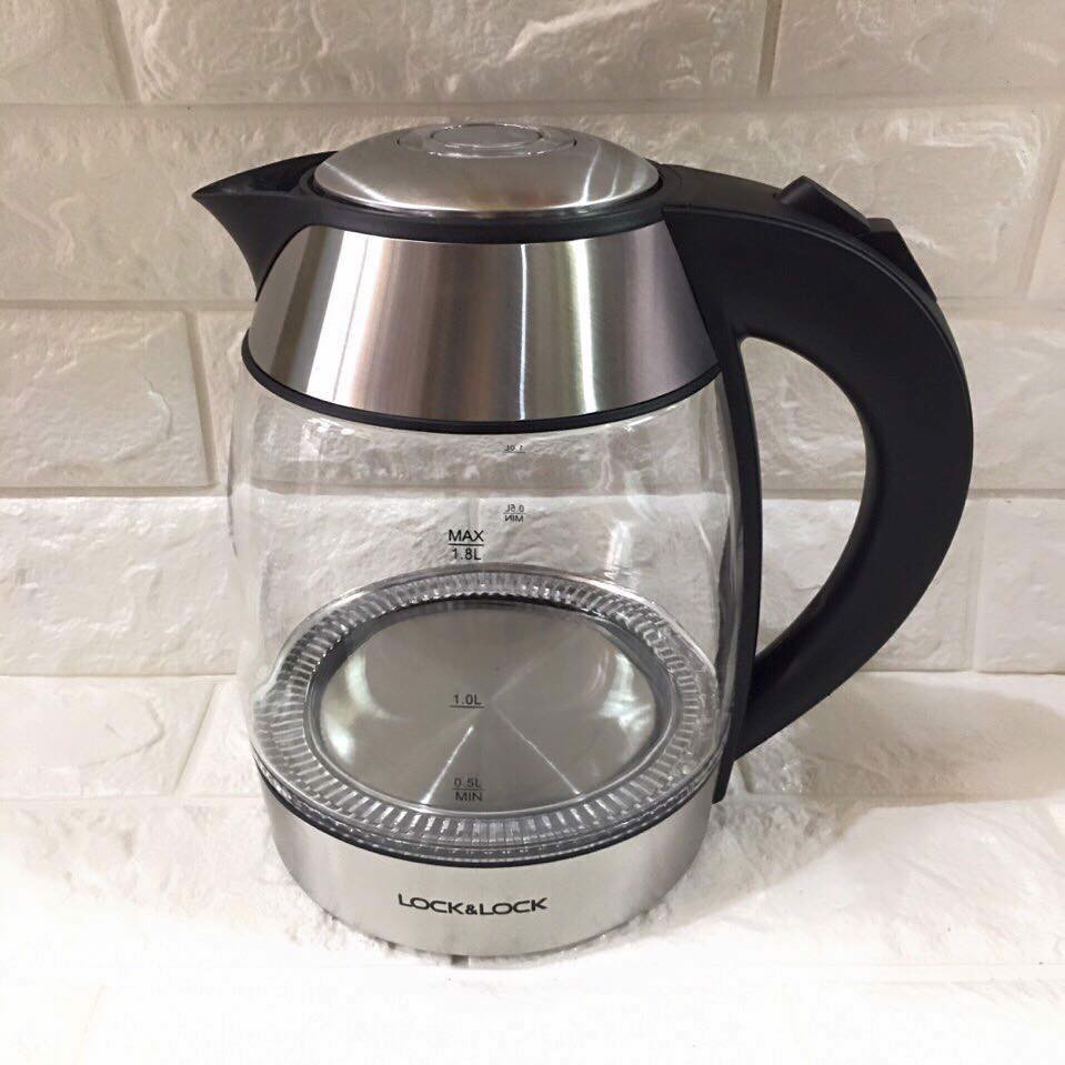 Glass electric kettle LOCK & LOCK EJK418SLV