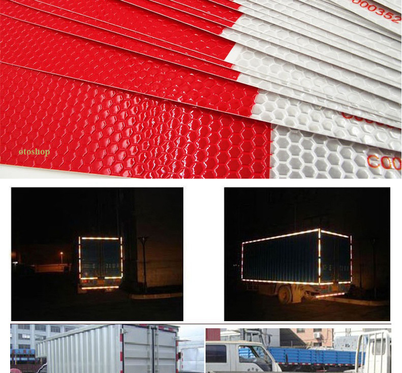 [HCM]Bộ decal cảnh báo phản quang màu đỏ-trắng