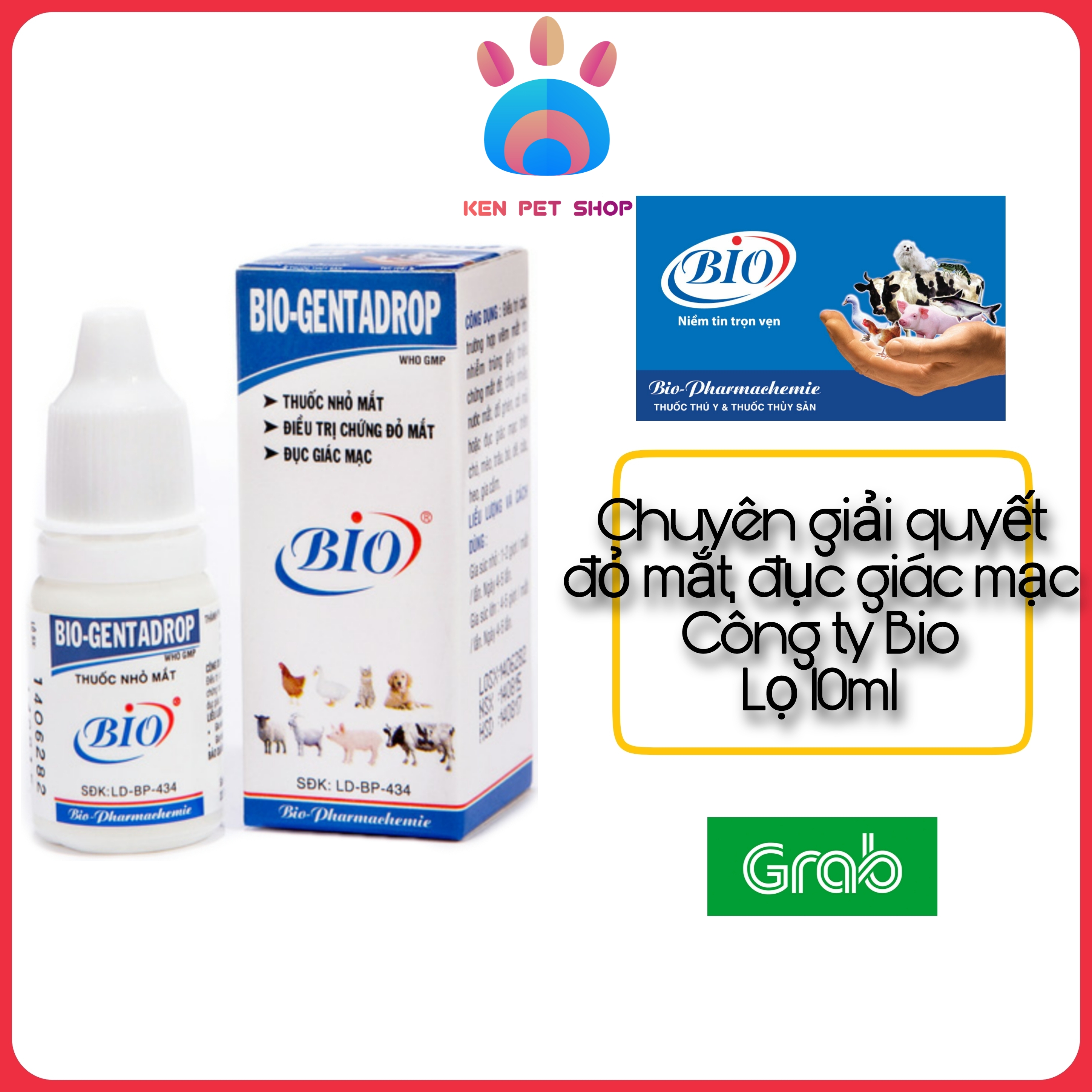 [BIO-GENTADROP] [10ML] Dung dịch nhỏ mắt cho thú cưng