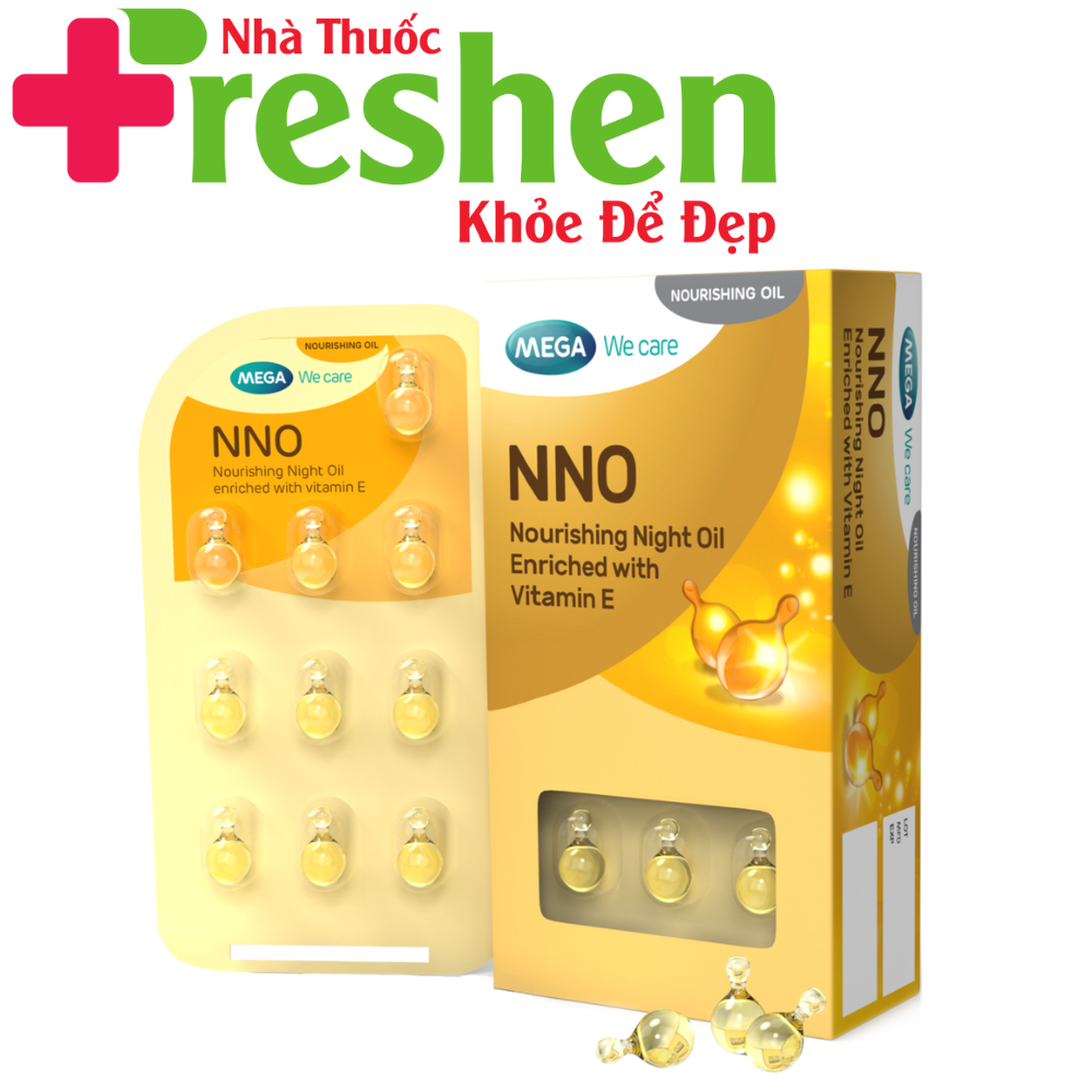 Viên dưỡng da vitamin e mega we care nno nourishing night oil 30 viên