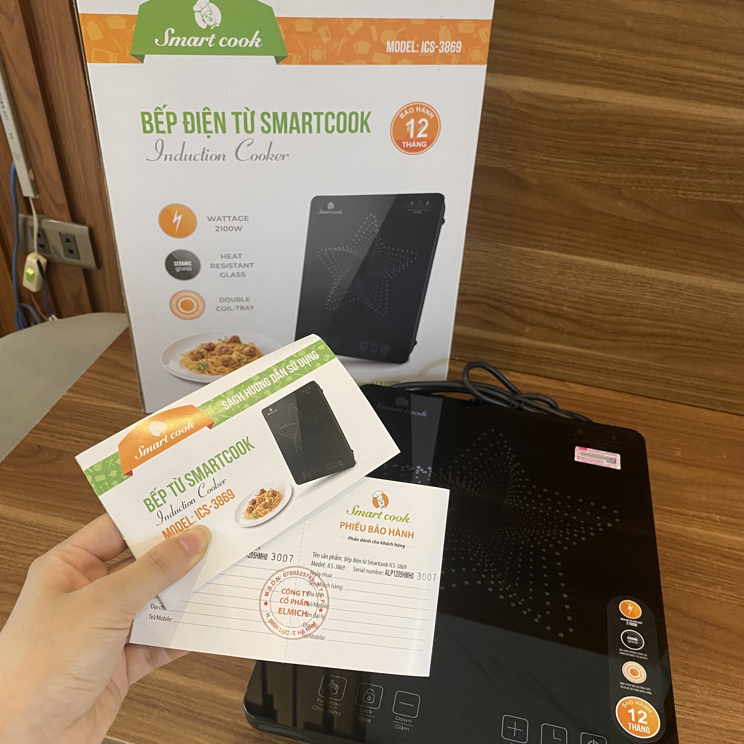 Bếp điện từ Smartcook ICS-3869 (Điện áp 220V - Công suất 2,100W - BH 12 tháng)