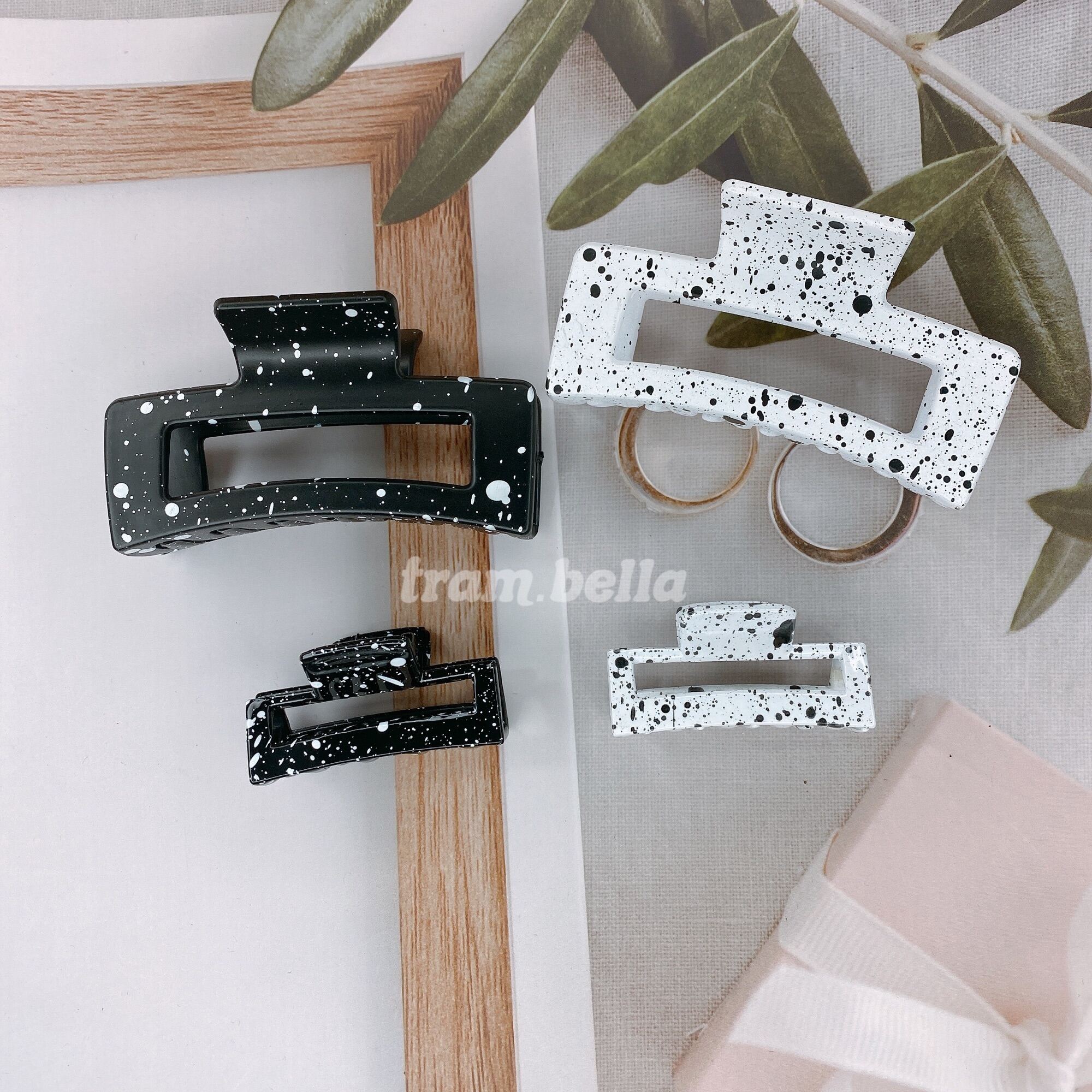 Kẹp tóc loang bò sữa,kẹp tóc mini - Trâm Bella