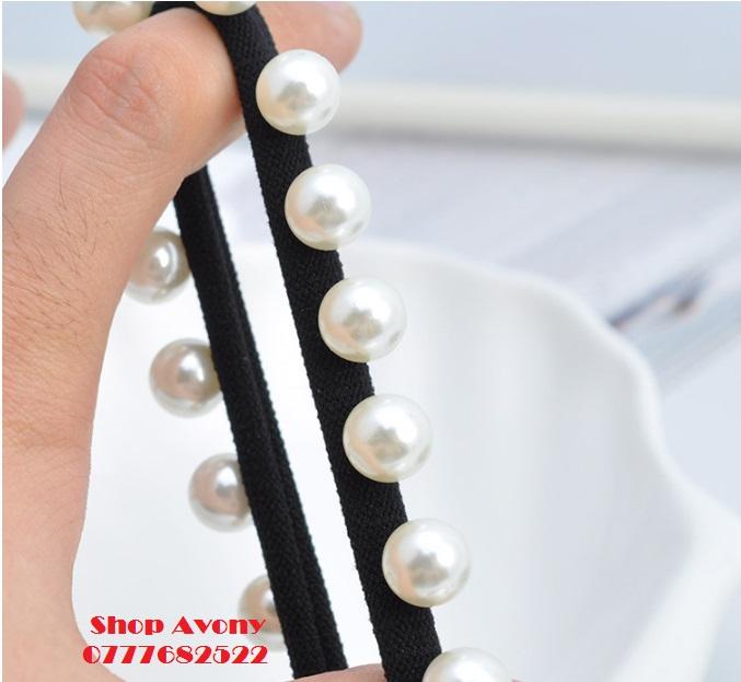 [HCM]Cột tóc đính ngọc trai style Hàn Quốc