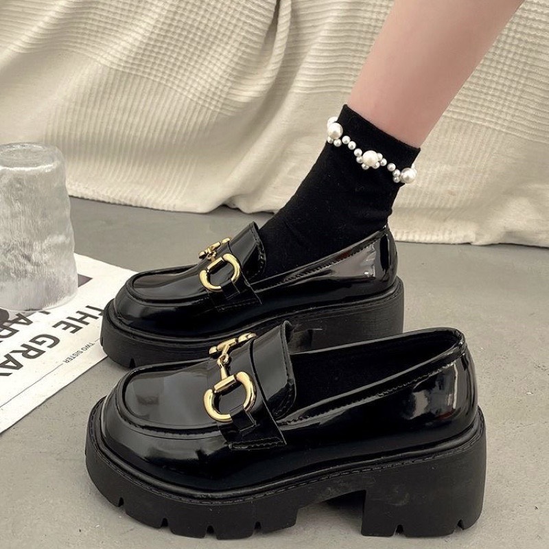 GIÀY ĐỐC XÍCH DA BÓNG ĐẾ CAO 5CM SIÊU ĐẸP