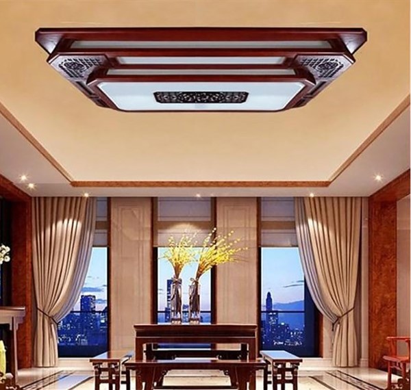 Đèn óp trần gỗ MYP - đèn ốp nổi- đèn ốp trần gỗ phòng thờ