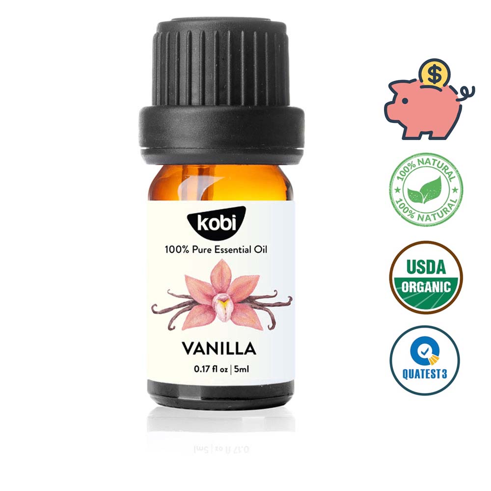Tinh dầu Vani Kobi Vanilla essential oil giúp tăng chất lượng phòng the, hỗ trợ giải độc, chống trầm cảm hiệu quả -5ml