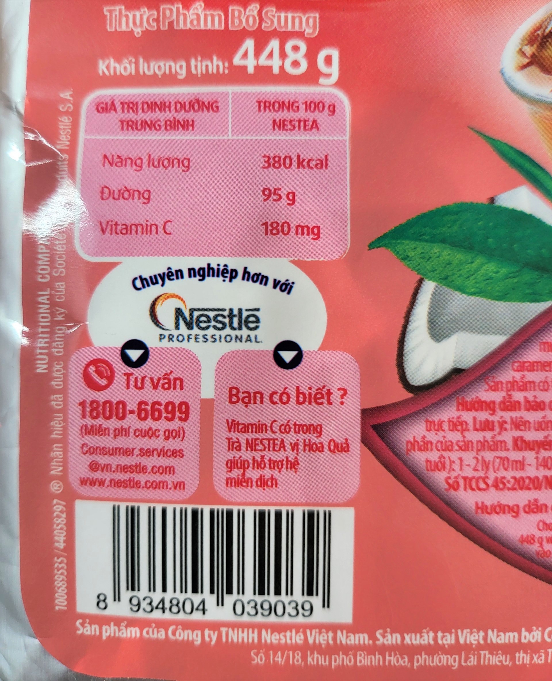 [GÓI LỚN 448g – HOA QUẢ] TRÀ HÒA TAN [VN] NESTEA Fruit Flavor Tea
