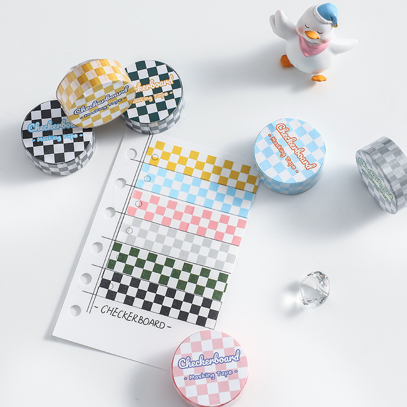 Cuộn WashiTape chủ đề Checkerboard trang trí Planner, Bullet Journal - Case Sover