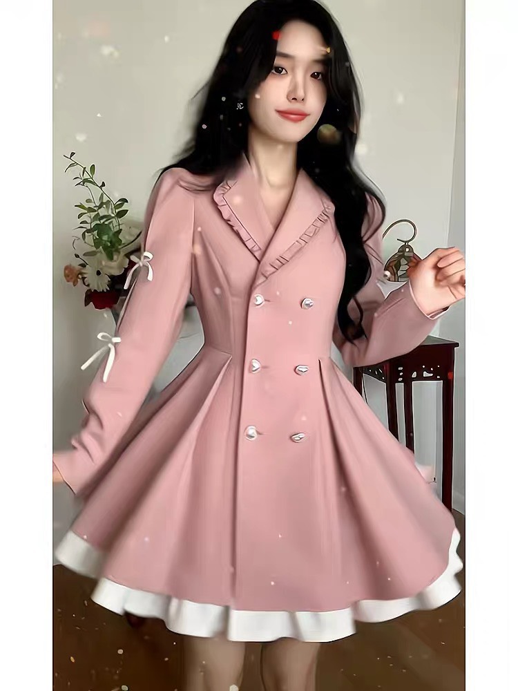Đầm công sở cổ vest tay dài kèm váy lụa - Thời trang BB