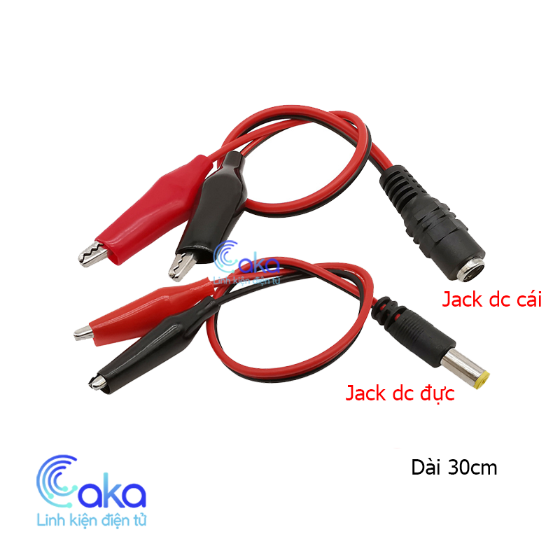 Dây nguồn DC ra 2 đầu kẹp cá sấu 30cm