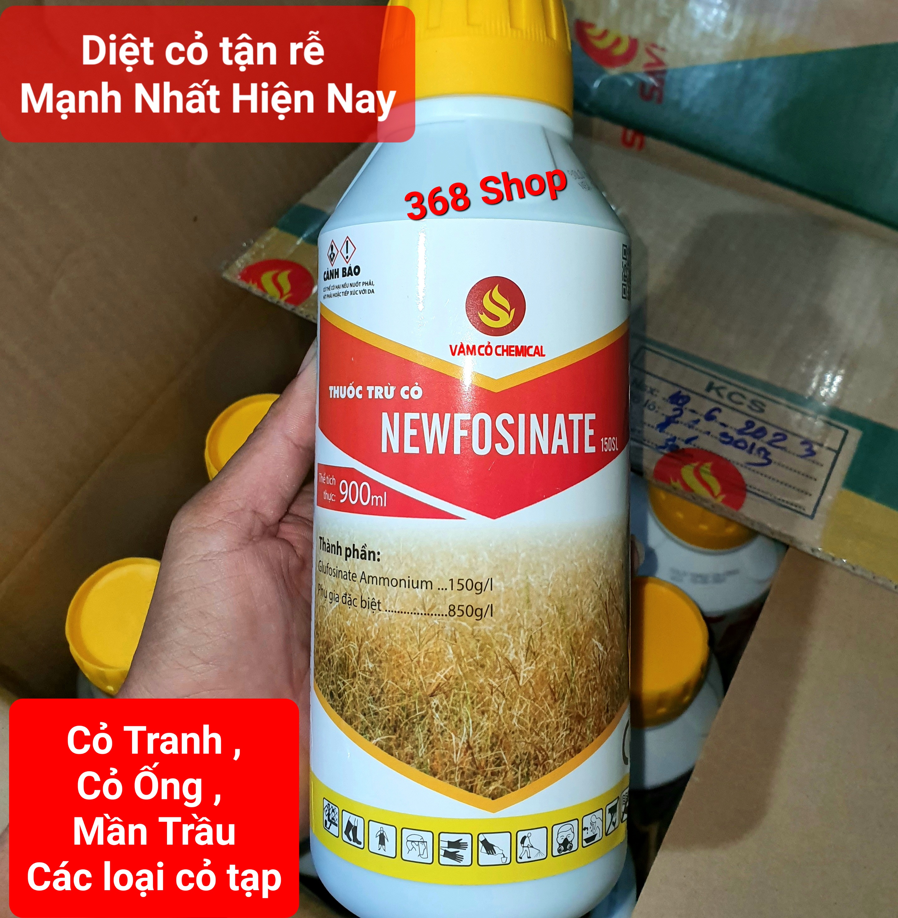 (Combo 5 chai)💎 Thuốc trừ cỏ NEWFOSINATE 150SL VÀM CỎ (Chai 900ml)💖 Diệt tận gốc các loại cỏ Đa Niên và Hằng Niên