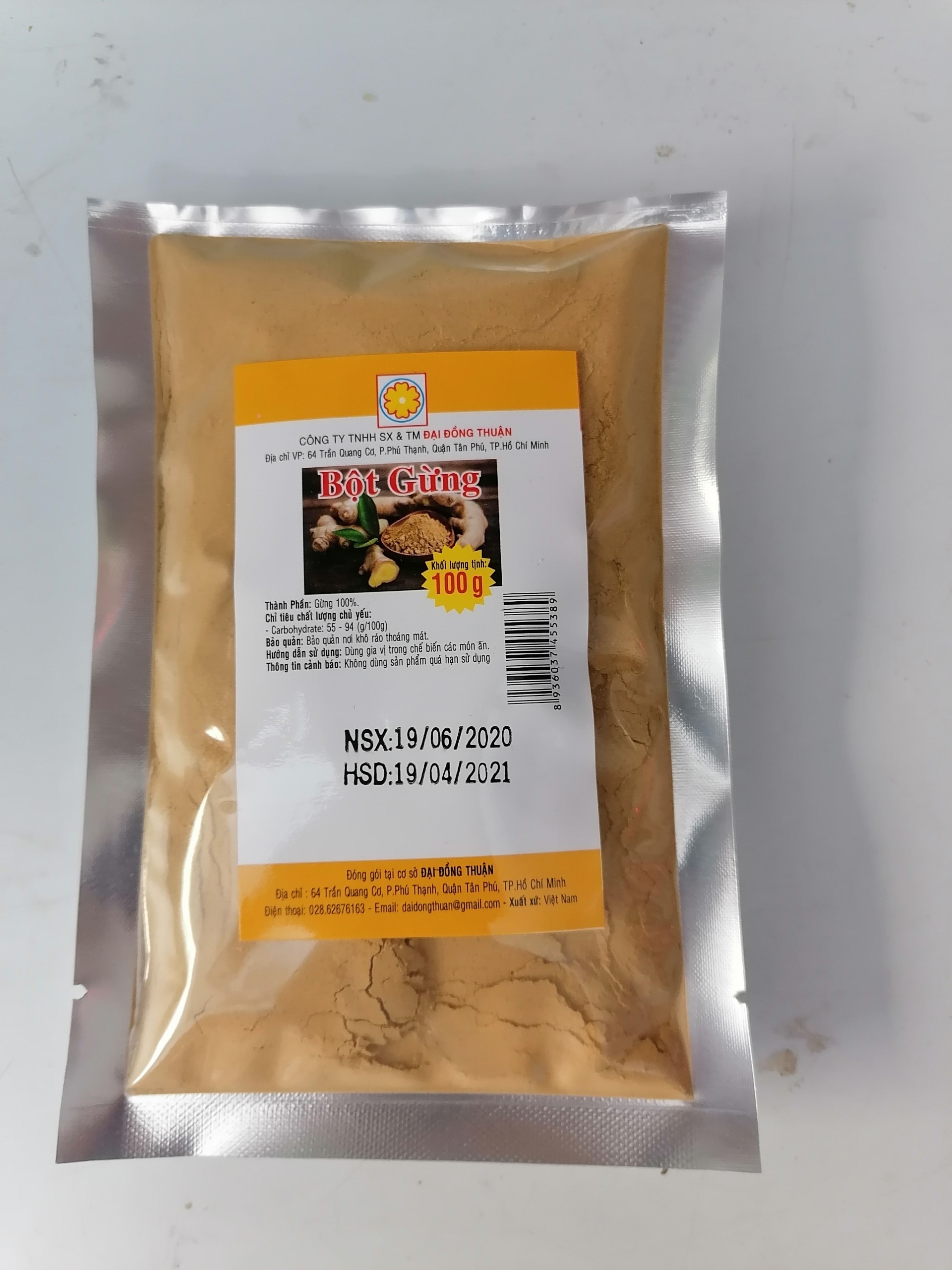 [100g] Bột gừng thực phẩm [VN] ĐẠI ĐỒNG THUẬN Ginger powder (bph-hk)