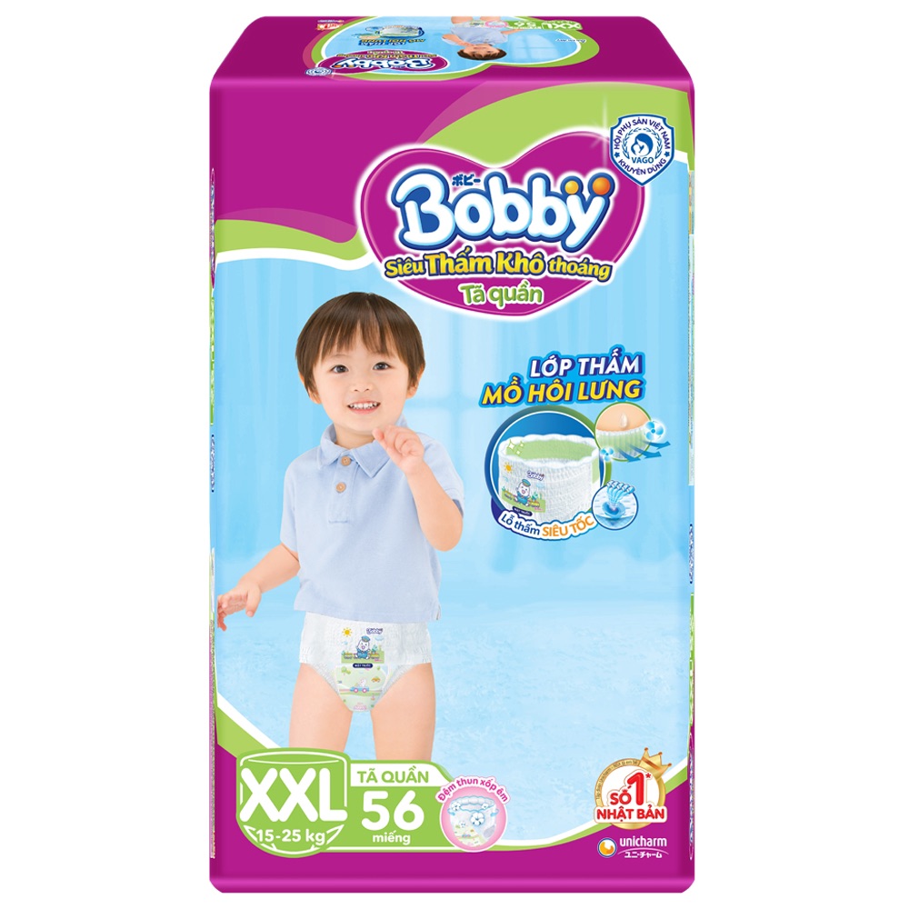 [Hoàn tiền 12%] Tã/Bỉm Quần Bobby M76 - L68 - XL62 -XXL56