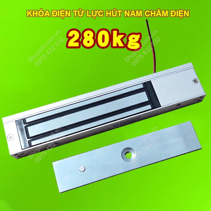 Khóa điện từ lực hút nam châm điện 12VDC–280kg