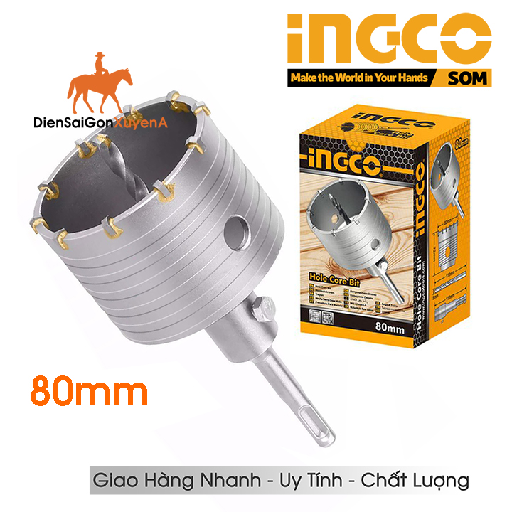 Mũi khoan lỗ khoét lỗ tường bê tông 80mm ingco hcb0801
