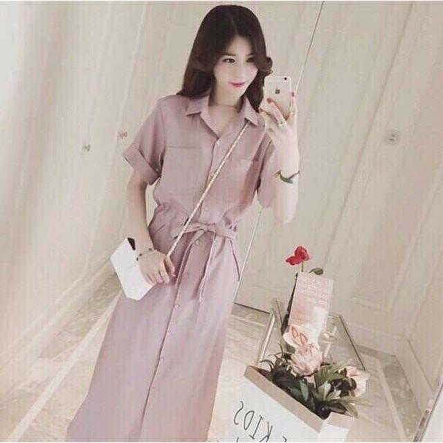 [HCM]Đầm suông dài hồng 2 màu (kèm hình thật) - Đầm nữ dự tiệc dạo phố dễ thương