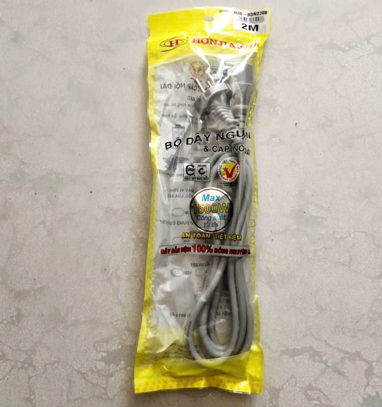 Dây nguồn CPU, nồi cơm điện loại xịn dài 2M, 1500W