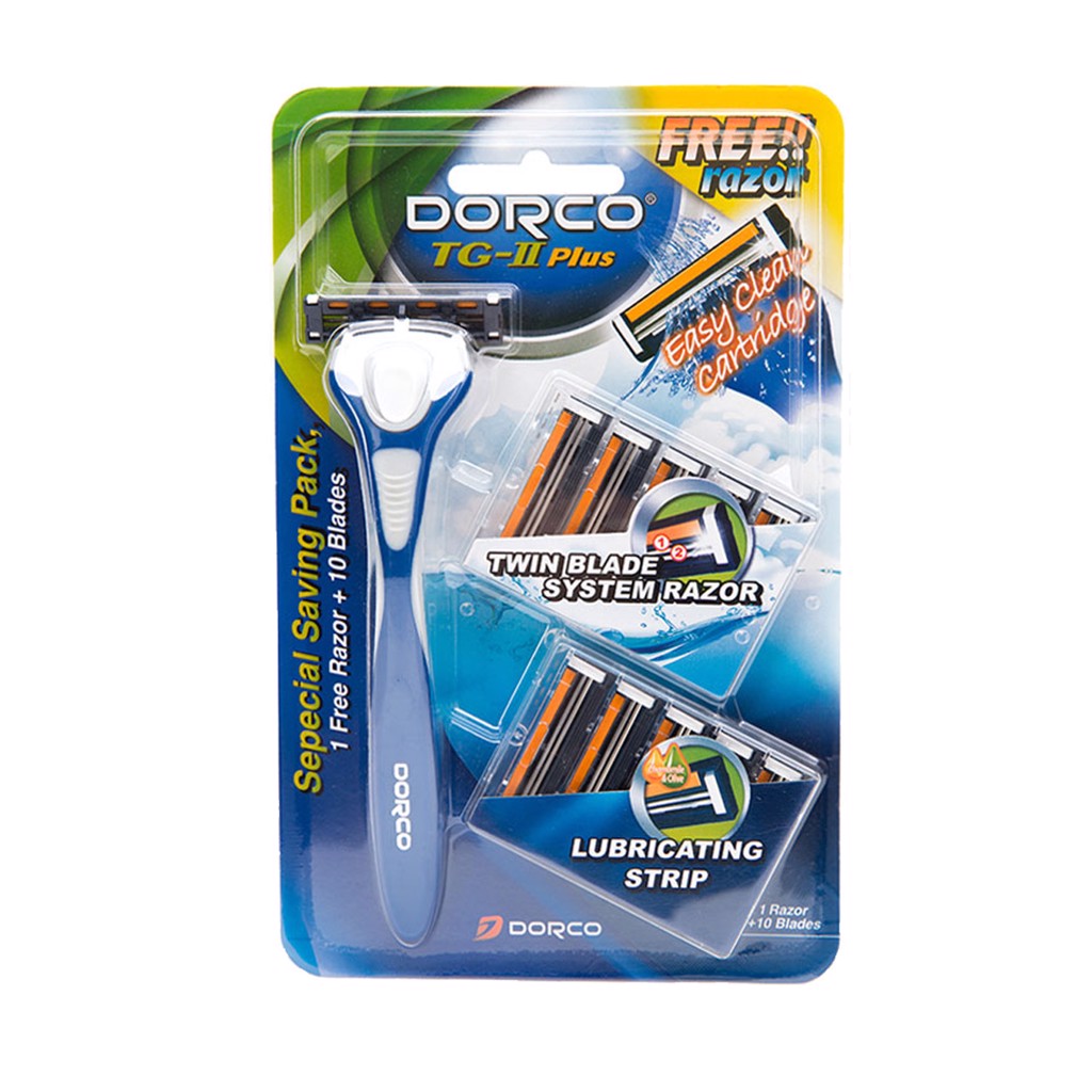 Dao Cạo Dorco 2 Lưỡi ( 1 cán + 11 Đầu Dao)