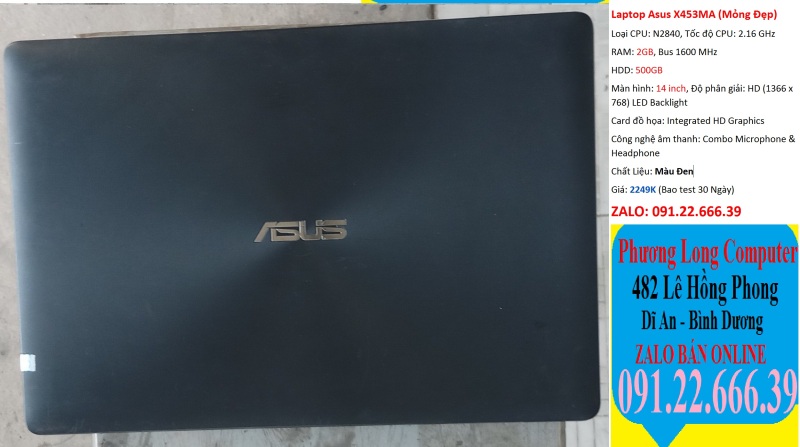 Bảng giá Laptop Asus X453MA, N2840, RAM 2GB, HDD 500GB, Intel HD Graphics, 14 inch (Mỏng, Đẹp) Phong Vũ