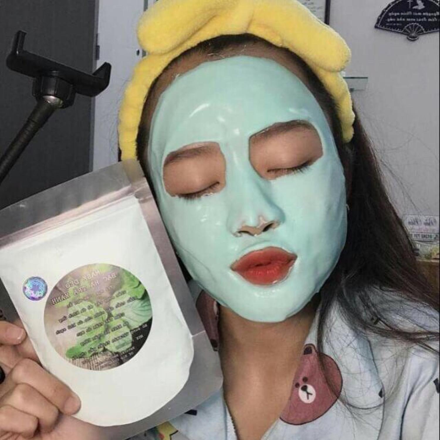 100gr Mask dẻo (bột mặt nạ) Bạc Hà Trà xanh handmade
