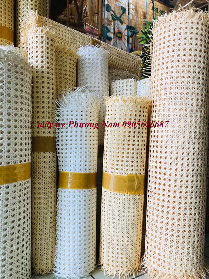 tấm lưới mây đan mắt cáo rattan webing canne webbing