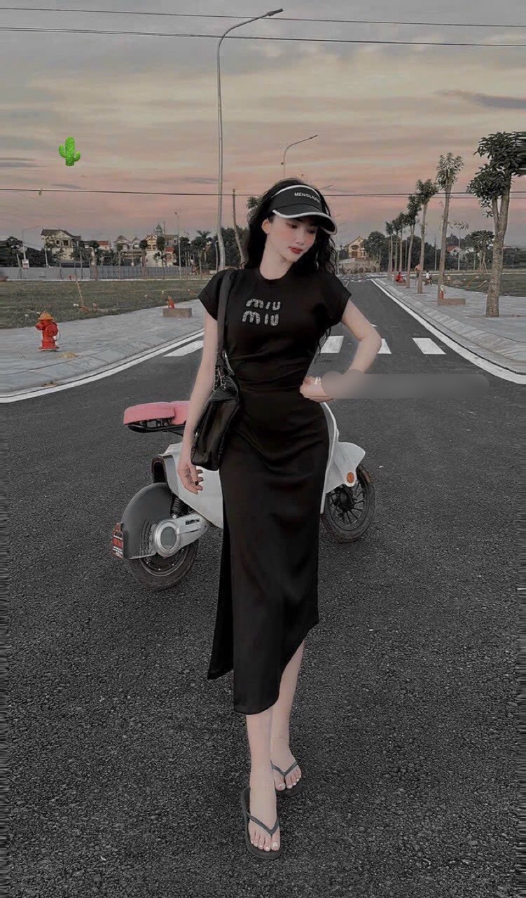 ĐẦM THUN BORIP TAY NGẮN DÁNG MIDI DÀI FORM ÔM BODY TÔN DÁNG THỜI TRANG NỮ SIÊU XINH PC