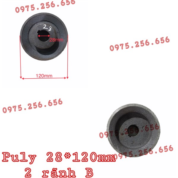 Puly 28*120mm-2 rãnh B Bu ly gang