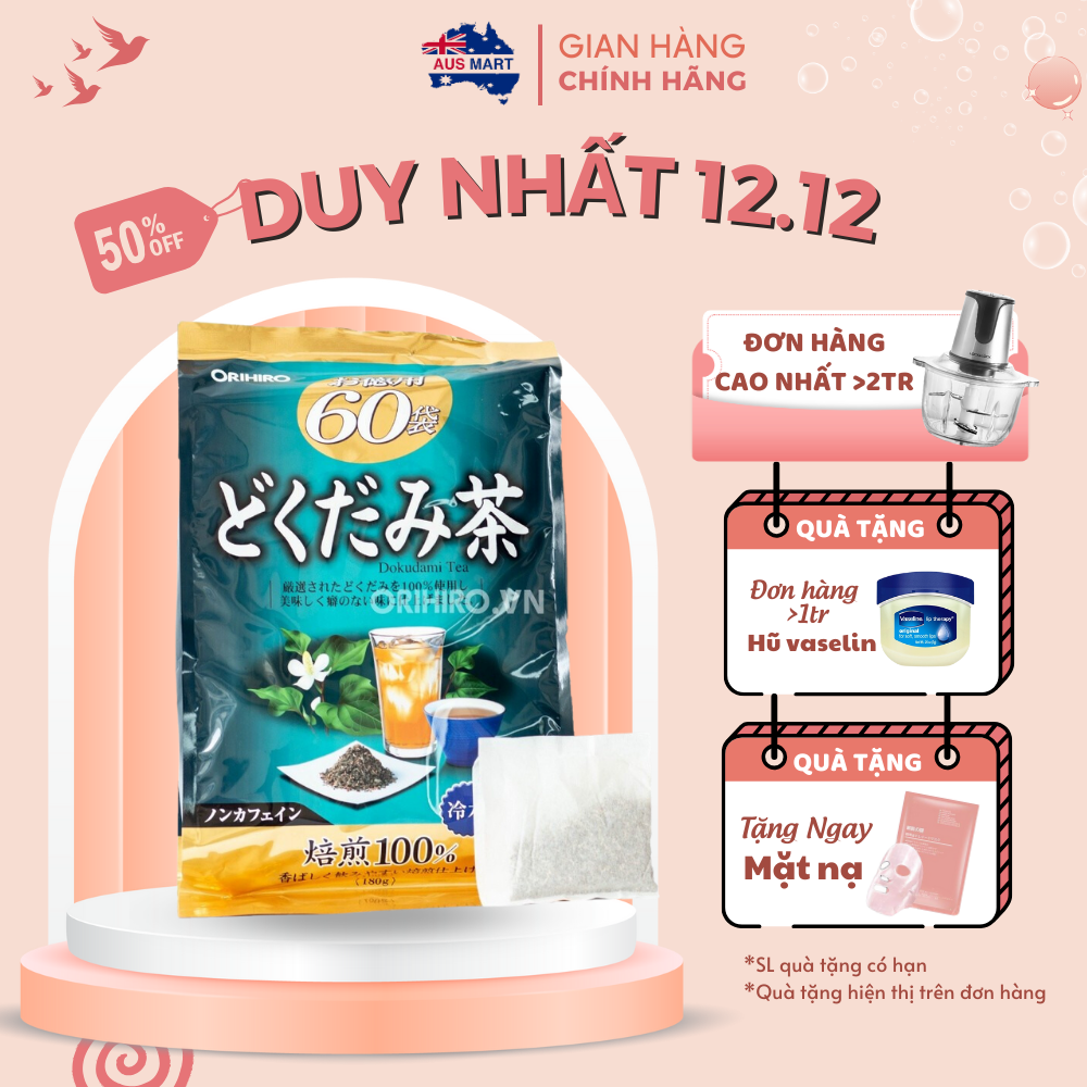 Trà diếp cá Orihiro hỗ trợ thanh nhiệt, thải độc - Giúp làm mát gan 60 gói/túi
