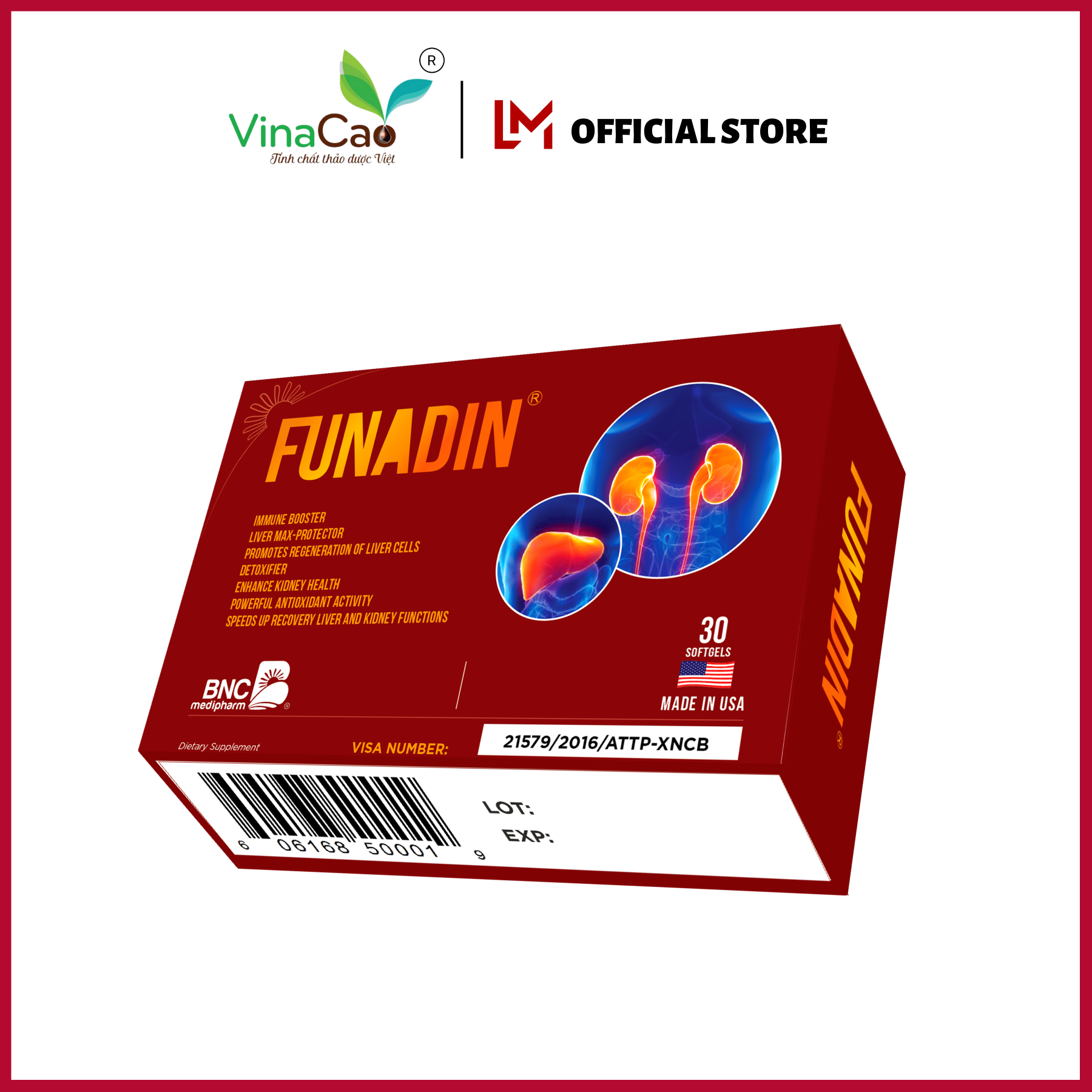 Viên uống Funadin nhập khẩu Mỹ - Bảo vệ gan, giải độc gan